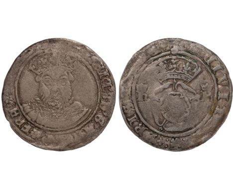 British Coins, Henry VIII, third coinage (1544-1547), testoon, Bristol, mm. WS monogram, crowned bust facing, rev. crowned ro