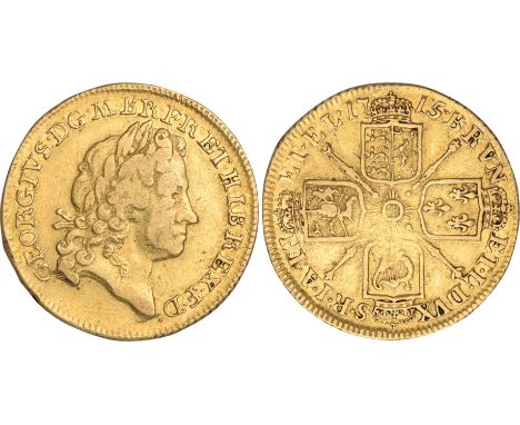 British Coins, George I, guinea, 1715, second laur. head r., rev. crowned cruciform shields, sceptres in angles (S.3629), abo