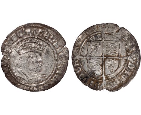 British Coins, Henry VIII, second coinage (1526-1544), groat, Tower mint, mm. pheon/?, crowned bust D to r., rev. long cross 