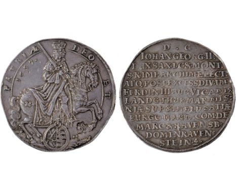 Foreign Coins, Germany, Saxony, Johann Georg II, commemorative broad double thaler, 1657, Dresden, on the death of Ferdinand 