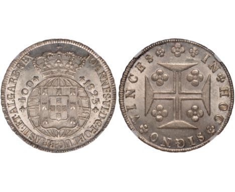 Foreign Coins, Portugal, Joao VI, 400 reis, 1823, crowned arms on globe, flanked by value and date, rev. cross, rosettes in a