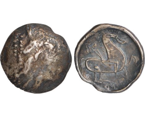 Foreign Coins, Eastern Europe, Celtic coinage, tetradrachm, ‘Kinnlos’ type, imitating a coin of Philip of Macedon, bust r., r