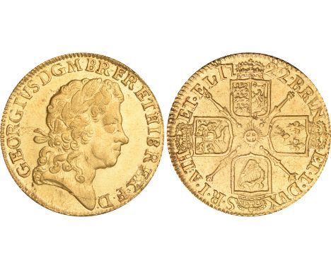 British Coins, George I, guinea, 1722, fourth laur. head r., rev. crowned cruciform shields, sceptres in angles (S.3631), abo