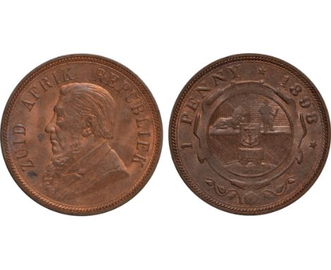 Foreign Coins, Z.A.R., Paul Kruger, pennies (2), 1898, bust l., rev. arms (Hern Z4; KM 2), virtually as struck, with much red