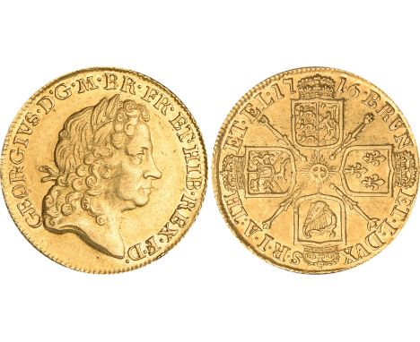 British Coins, George I, guinea, 1716, fourth laur. head r., rev. crowned cruciform shields, sceptres in angles (S.3631), ver