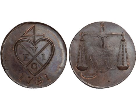 Foreign Coins, India, East India Company, Bombay Presidency, Soho Mint coinage, Birmingham, proof double-pice (8-reas), 1791,