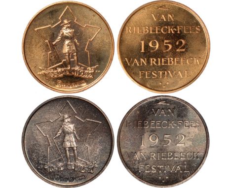 Foreign Coins, Jan van Riebeeck (1619-1677), Festival 1952, on the tercentenary of his appointment as the First Governor of C
