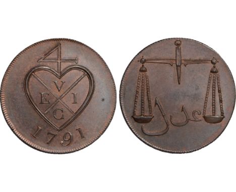 Foreign Coins, India, East India Company, Bombay Presidency, Soho Mint coinage, Birmingham, proof double-pice (8-reas), 1791,