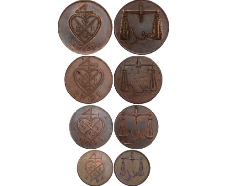 Foreign Coins, India, East India Company, Bombay Presidency, Soho Mint coinage, Birmingham, a set of the proof copper coinage