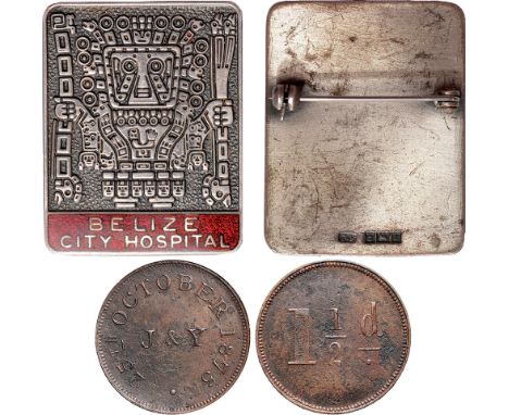 Foreign Coins, Token: Corozal, Jones and Young, copper 1½ d (three halfpence) token, 25th October, 1875, legend, rev. tall nu