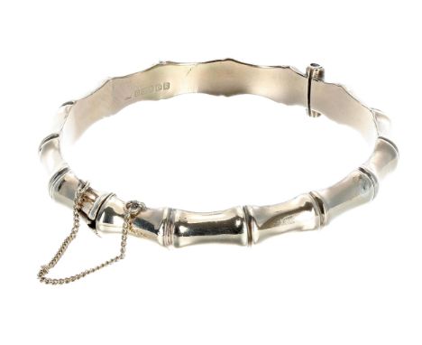 9ct yellow gold faux bamboo bangle, 12.5gm 