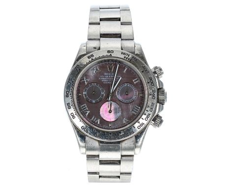 Rolex Oyster Perpetual Cosmograph Daytona 18ct white gold gentleman's wristwatch, ref. 116509, serial no. D152xxx, circa 2005