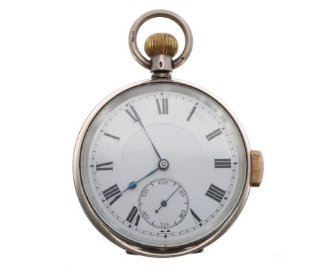 Swiss silver minute repeating lever pocket watch, import hallmarks for London 1924, unsigned gilt frosted movement, no. 27555