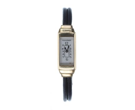 Jaeger-LeCoultre 18ct rectangular lady's dress watch, rectangular silvered dial with Arabic numerals and inner minute track, 