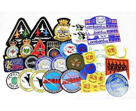 Various cloth badges in association with Preston Automobile Club, Red Arrows 20th Anniversary, Castle Vernon Instructor (arch