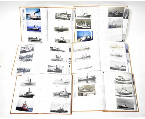 Six albums of tugboat photographs from around the world, including MSC Japanese and Chinese, New Zealand and MSC Aust, Russia
