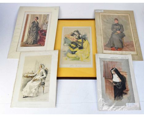 Five Vanity Fair prints of women, comprising 'Victoria Mary of Teck', 'Her Grace the Duchess Dowager of Cleveland', 'The Baro