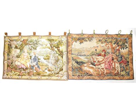 Two Franklin Mint 1987 French made embroidered wall hangings from the Marc Waymel Collection, titled 'The Royal Hunt' and 'Ja