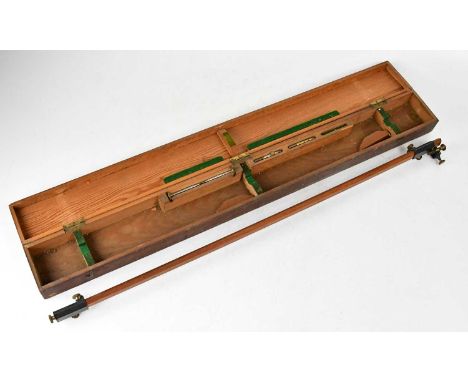 HOUGHTON-BUTCHER MANUFACTURING CO LTD; an early 20th century mahogany and lacquered brass mounted military large scale drawin