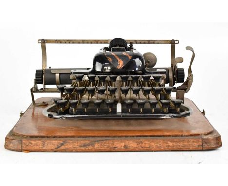 BLICKENSDERFER; an early 20th century No.7 portable typewriter, with non-QWERTY keyboard, with plaque inscribed 'Blickensderf