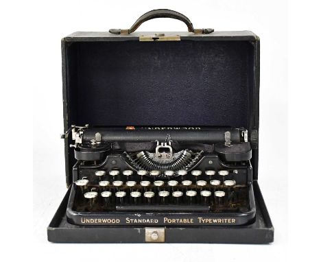 UNDERWOOD; an early 20th century 'Standard' portable typewriter, in case, case 15 x 31.5 x 24.3cm.
