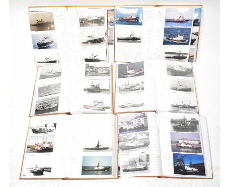 Six albums of tugboat photographs from around the world, including USSR, Polish salvage, East Germany, French naval tugs, Gre
