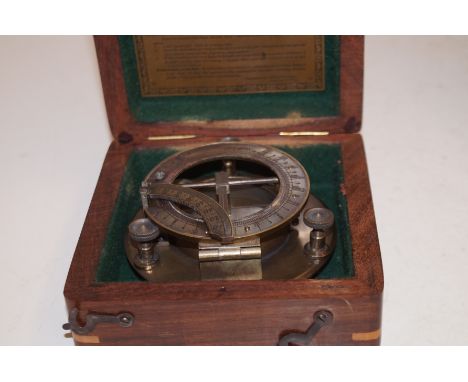 Boxed brass sundial compass G.H. Steward limited London 