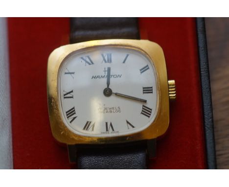 Gents Hamilton gold plated vintage wristwatch 