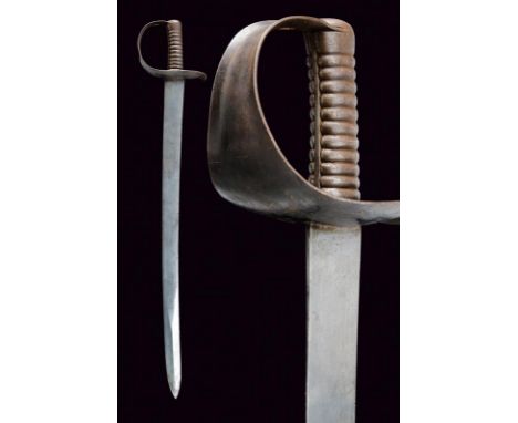 dating: Mid 19th Century provenance: England, Large, flat, slightly curved, single-and-false-edged blade, with central ribs a