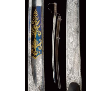 dating: Mid 19th Century provenance: Grand Duchy of Tuscany, Slightly curved, single-and-false-edged blade with ribbed tip, f