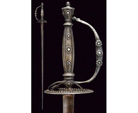 dating: late 18th Century provenance: Naples, Straight blade of triangular section with hollow sides, the first part engraved