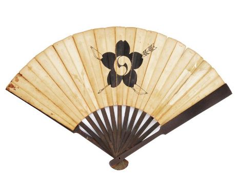 dating: Period (1603-1867) provenance: Japan, Menhari-gata type (opening fan). Frame with two outer staves made of iron, the 