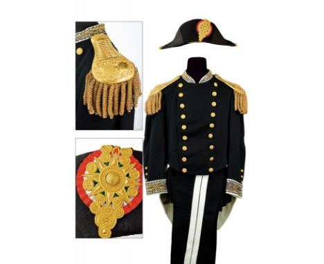 dating: about 1860 provenance: Sardinian Kingdom, Bicorn provided with all uniform parts, with leather sweat-band inside feat