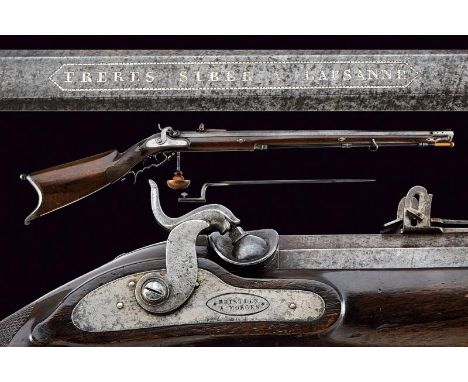 dating: Mid 19th Century provenance: Swiss, Heavy, rifled, twisted, 16 mm cal barrel (clean bore with clearly visible rifling