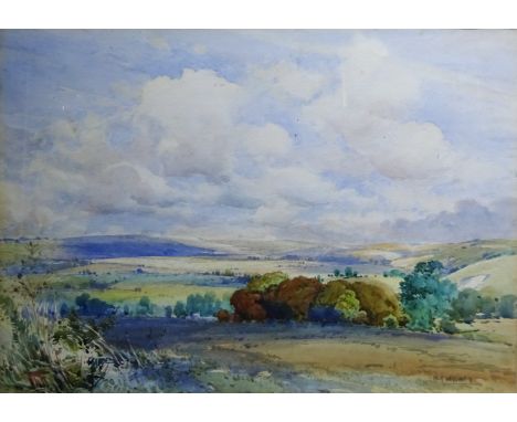 Rolling Hills, watercolour signed by Henry R Wilkinson (British 1884-1975) 26cm x 36cm   Condition Report   Click here for fu