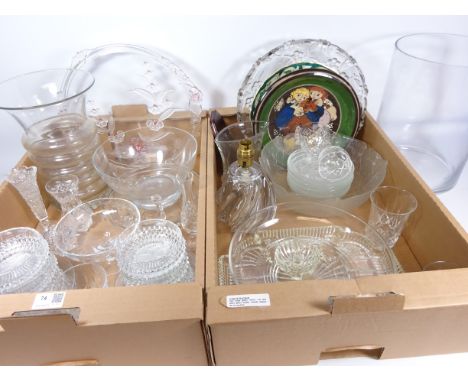 Masons, Waterford crystal tumbler, Daum style glass lamp base, kohler biel handarbeit plate, glass sundae dishes, other cryst