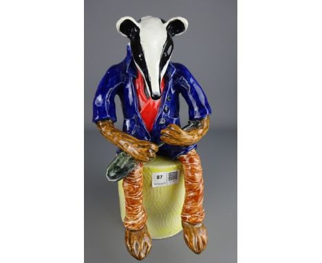 'Brock The Badger' ceramic model on stand, H31cm    Condition Report   Click here for further images, condition, auction time