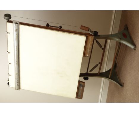 20th century vintage 'Simplon' adjustable architects/drafting board on metal base, W116cm, H157cm   Condition Report   Click 