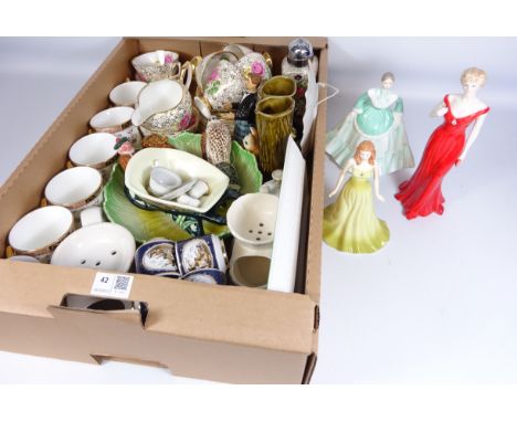 Royal Worcester figure 'To Celebrate the life of Diana, 1961-1997' Doulton gemstones figure 'Peridot' Clare bone china tea se