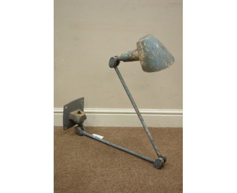 Industrial articulated adjustable lamp   Condition Report   Click here for further images, condition, auction times & deliver