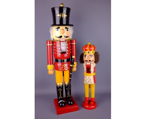 Two wooden toy nutcracker Soldier, H60 (2)   Condition Report   Click here for further images, condition, auction times & del