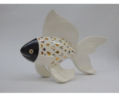 A Goebel Pottery large Selim fish figurine, 22.5cm high x 34cm long