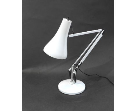 A white angle poise lamp
