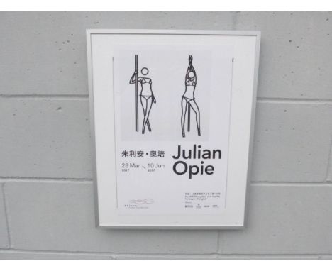 A Julian Opie framed rare Chinese art exhibition poster from 2017. Sheet size 44.7cm x 28.4cm