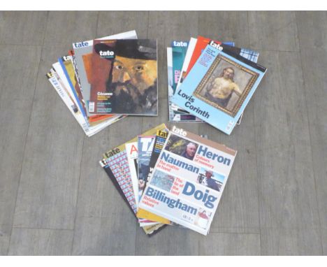 A collection of Tate Magazines, early issues of the Tate Gallery art magazines including number 1