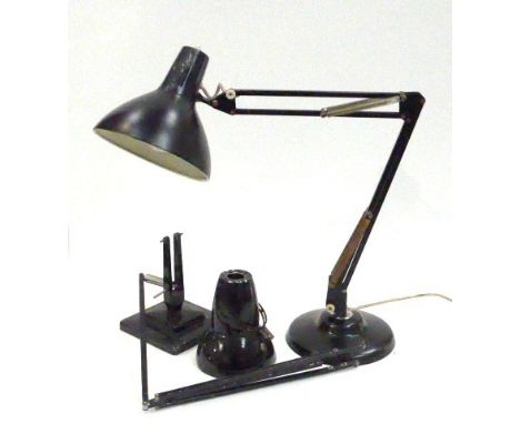 A vintage 1950’s black angle poise lamp by 1001 lamps ltd London, and an angle poise black lamp (for parts only)