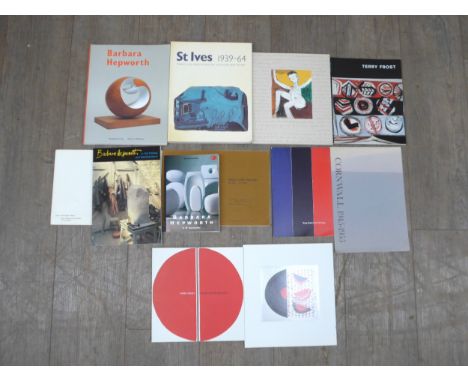 A collection of St Ives art related books and catalogues including Barbara Hepworth and Terry Frost etc