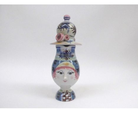 BJORN WIINBLAD (Danish 1918-2006) A pottery Lidded face jug. Painted marks to base, K 30, monogram and dated 70.  26cm high