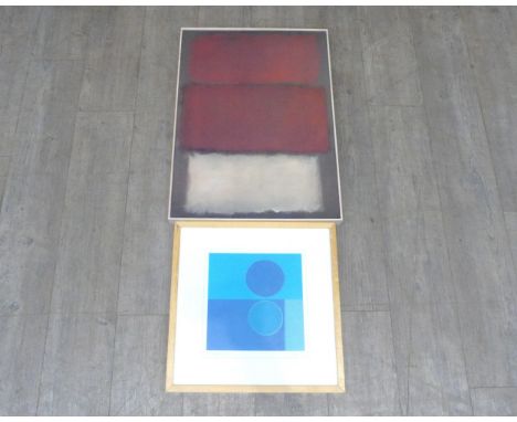 A Mark Rothko style framed abstract art print on board and a framed art print “Midnight moon” by Alaina. Largest 69cm x 50.5c