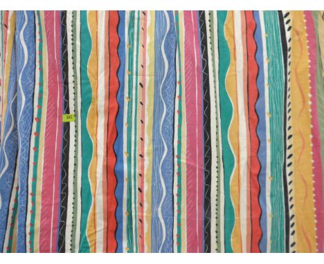 A pair of Collier Campbell 'Cordelia Stripe' pattern curtains. Each panel approx 120cm drop x 200cm wide